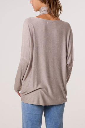 Wool Blend Crew Neck Jumper & Scarf