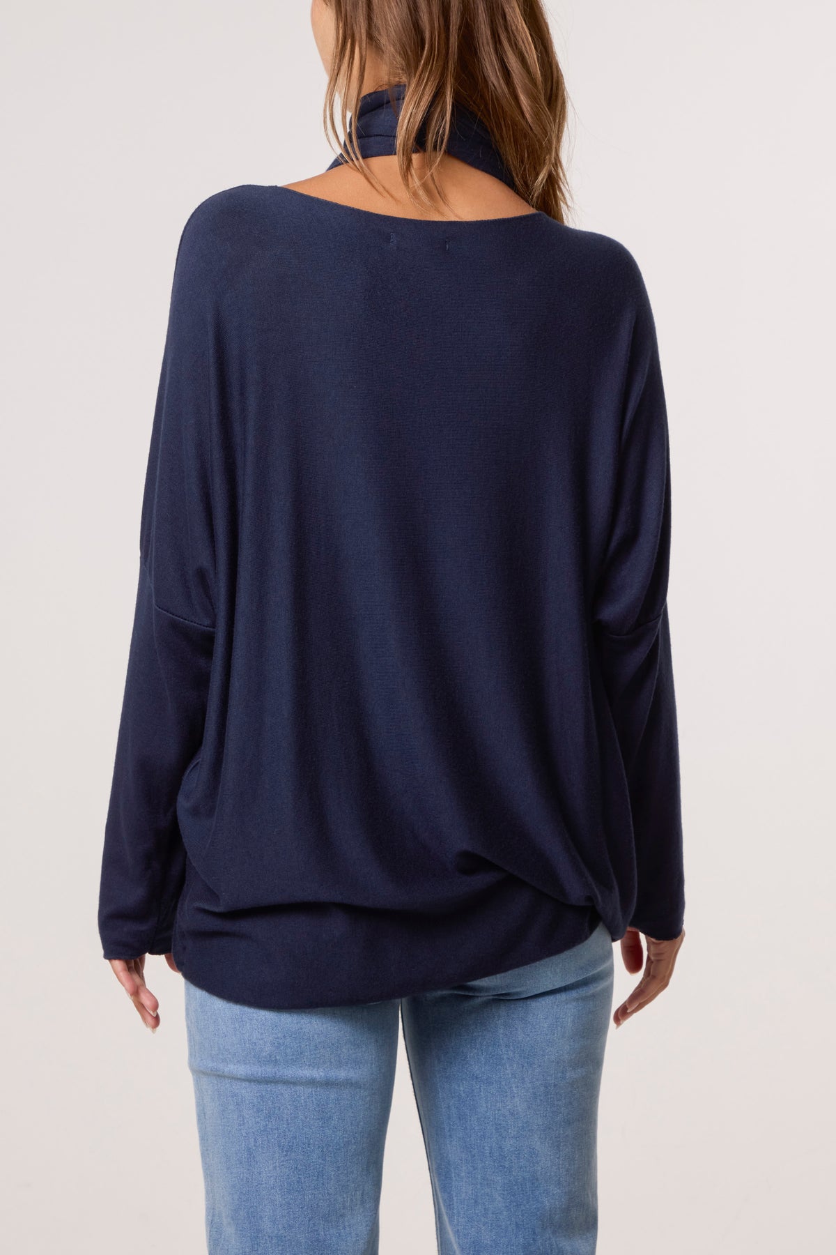 Wool Blend Crew Neck Jumper & Scarf