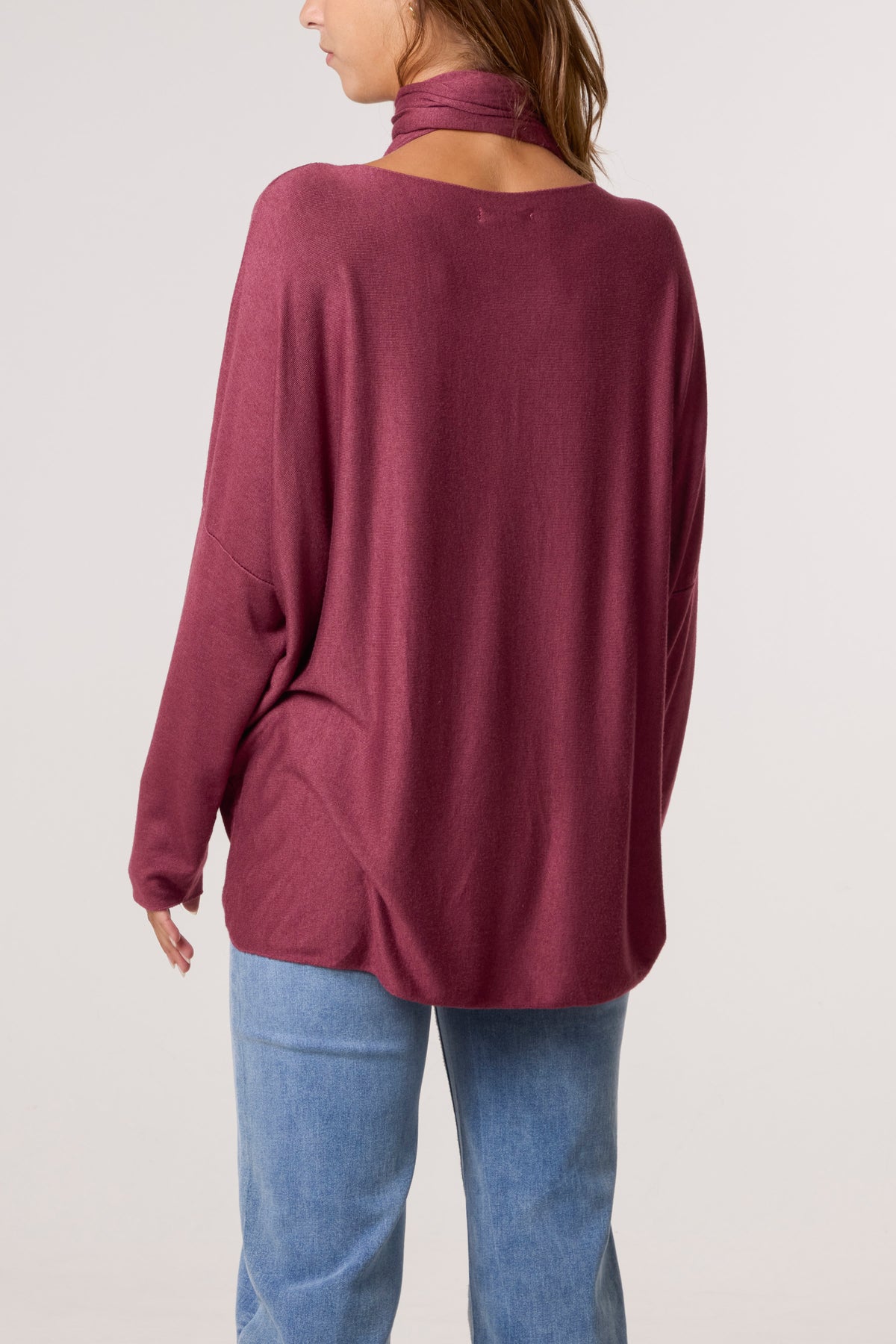 Wool Blend Crew Neck Jumper & Scarf