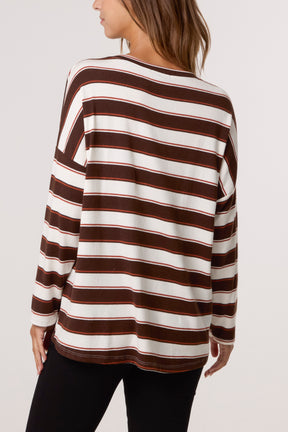 V-Neck Wool Blend Striped Jumper