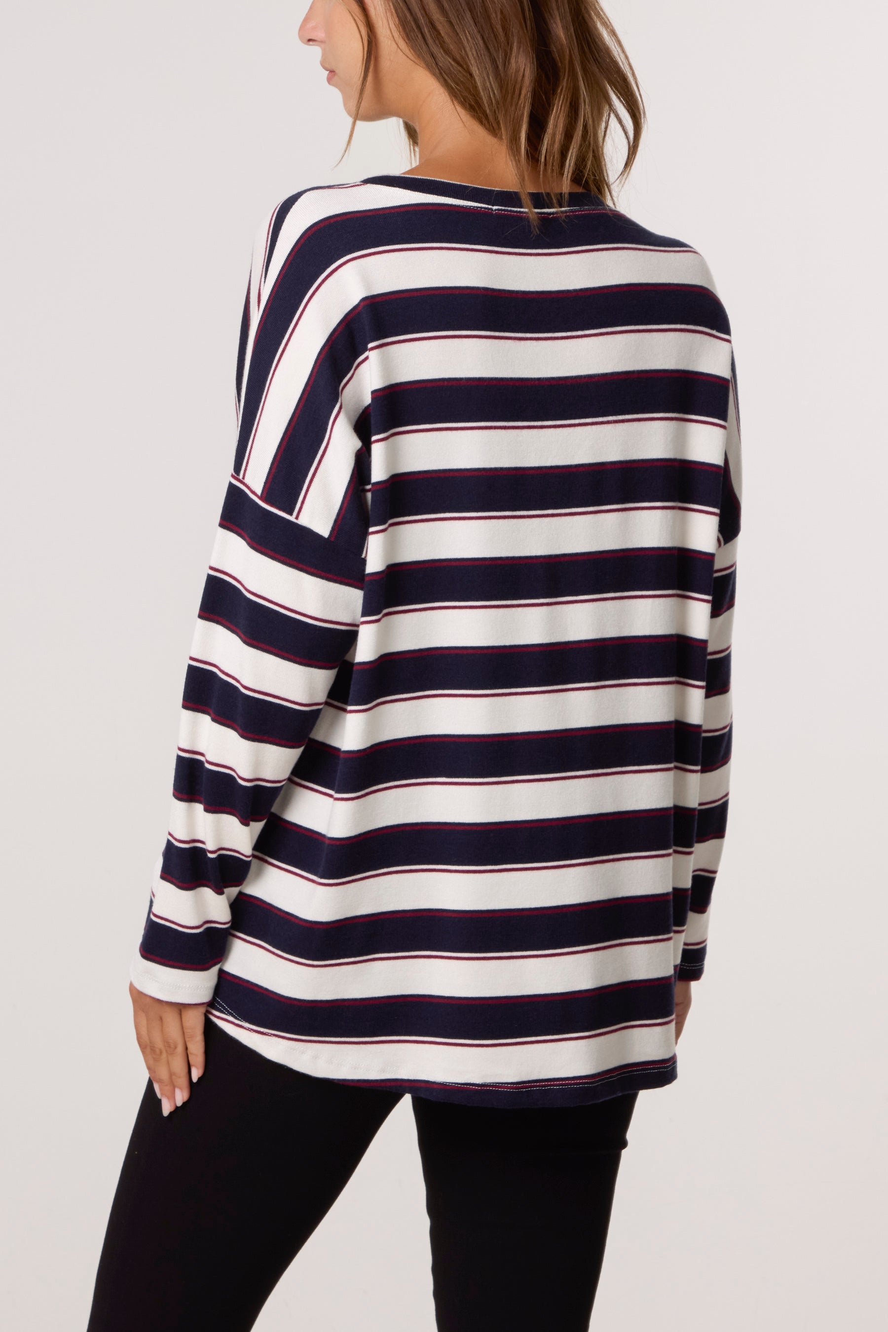 V-Neck Wool Blend Striped Jumper