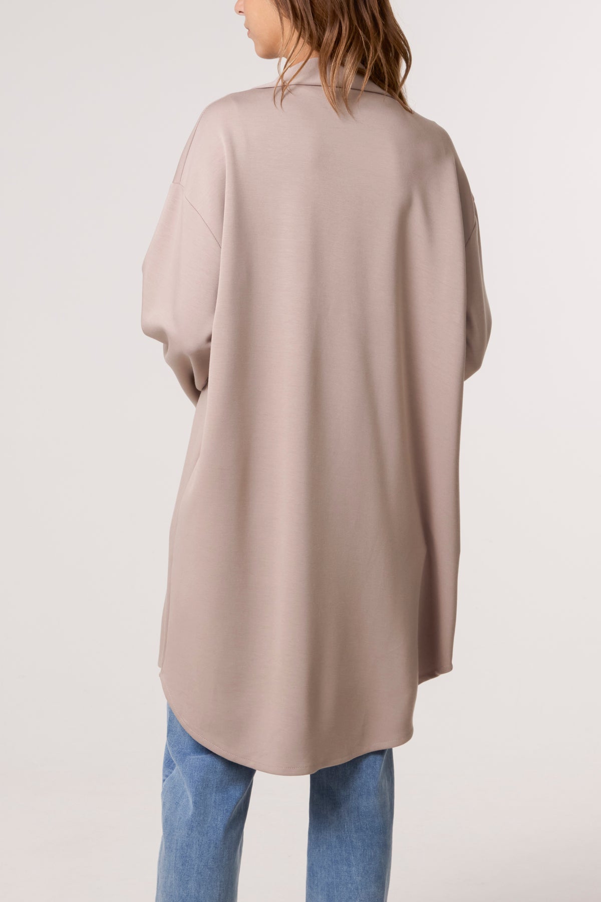 Utility Pockets Jersey Shacket