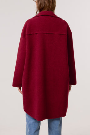 Utility Pockets Wool Like Coat