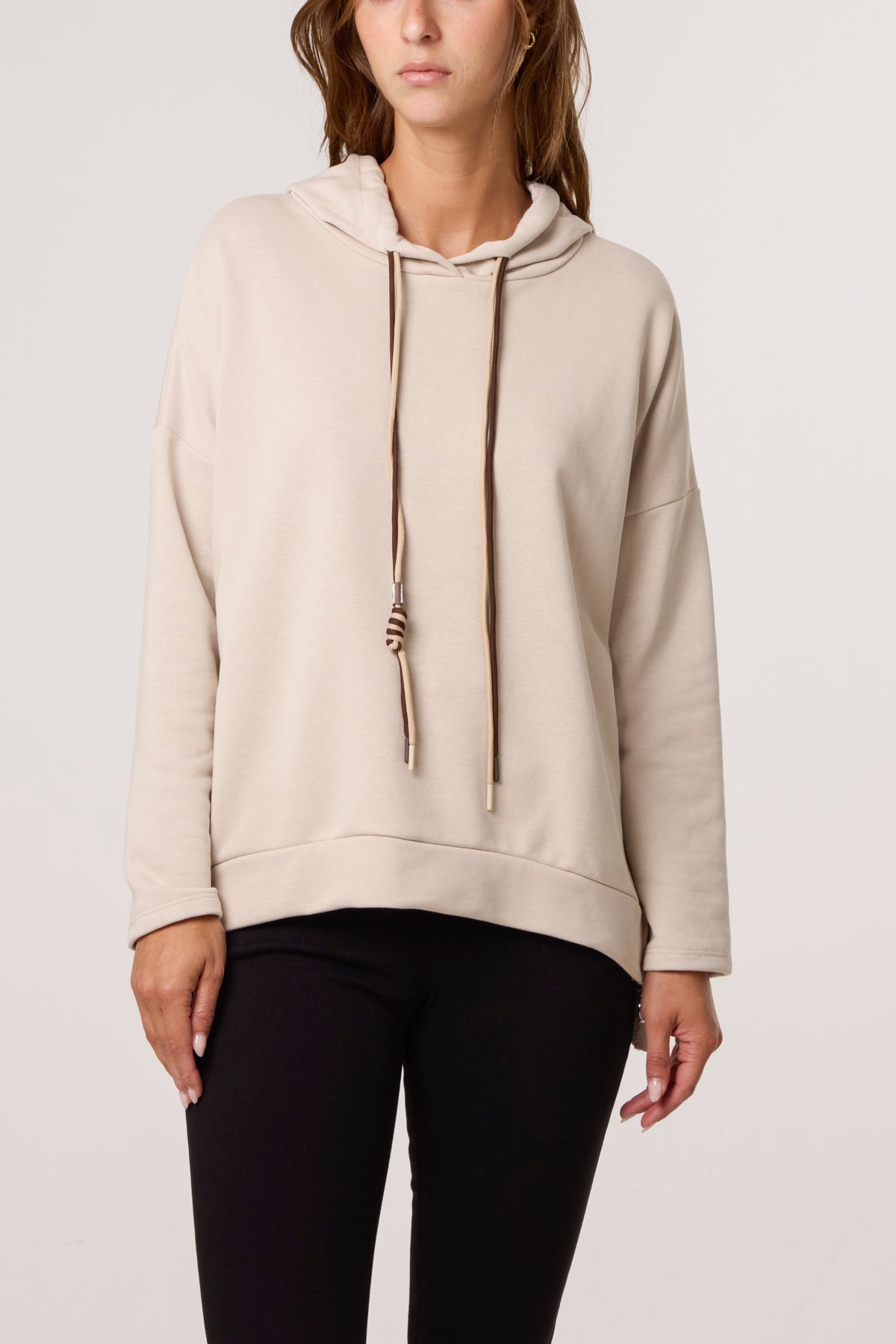 Cotton Blend Side Zip Detail Hoodie