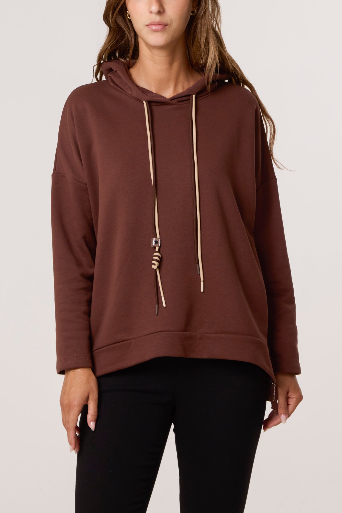 Cotton Blend Side Zip Detail Hoodie