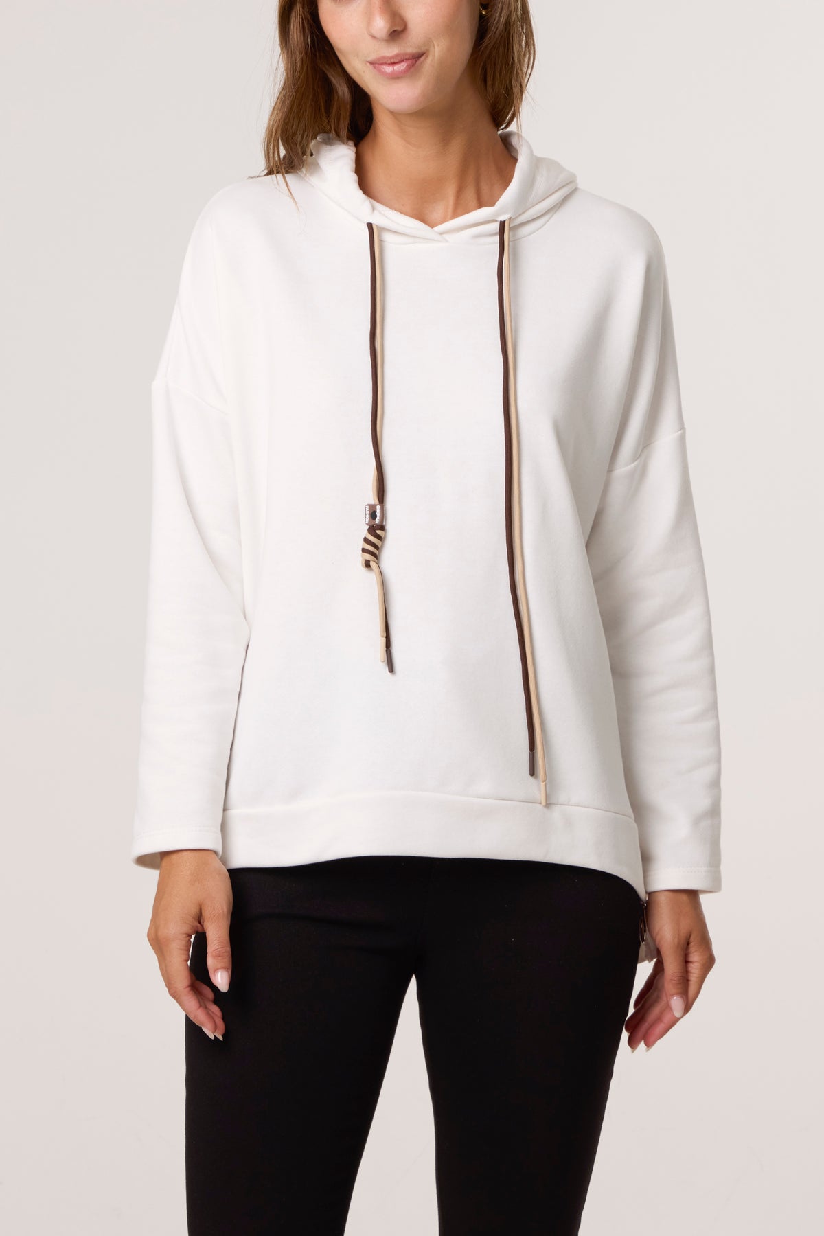 Cotton Blend Side Zip Detail Hoodie