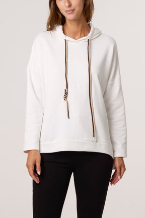 Cotton Blend Side Zip Detail Hoodie