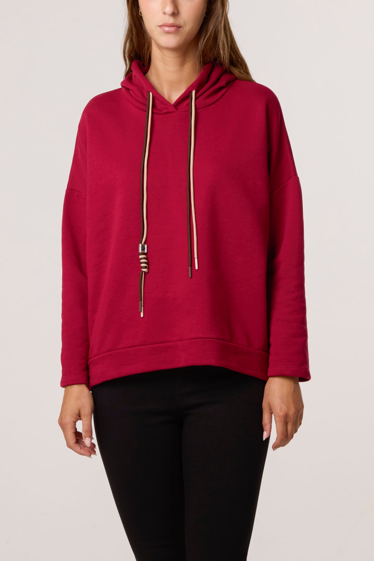Cotton Blend Side Zip Detail Hoodie