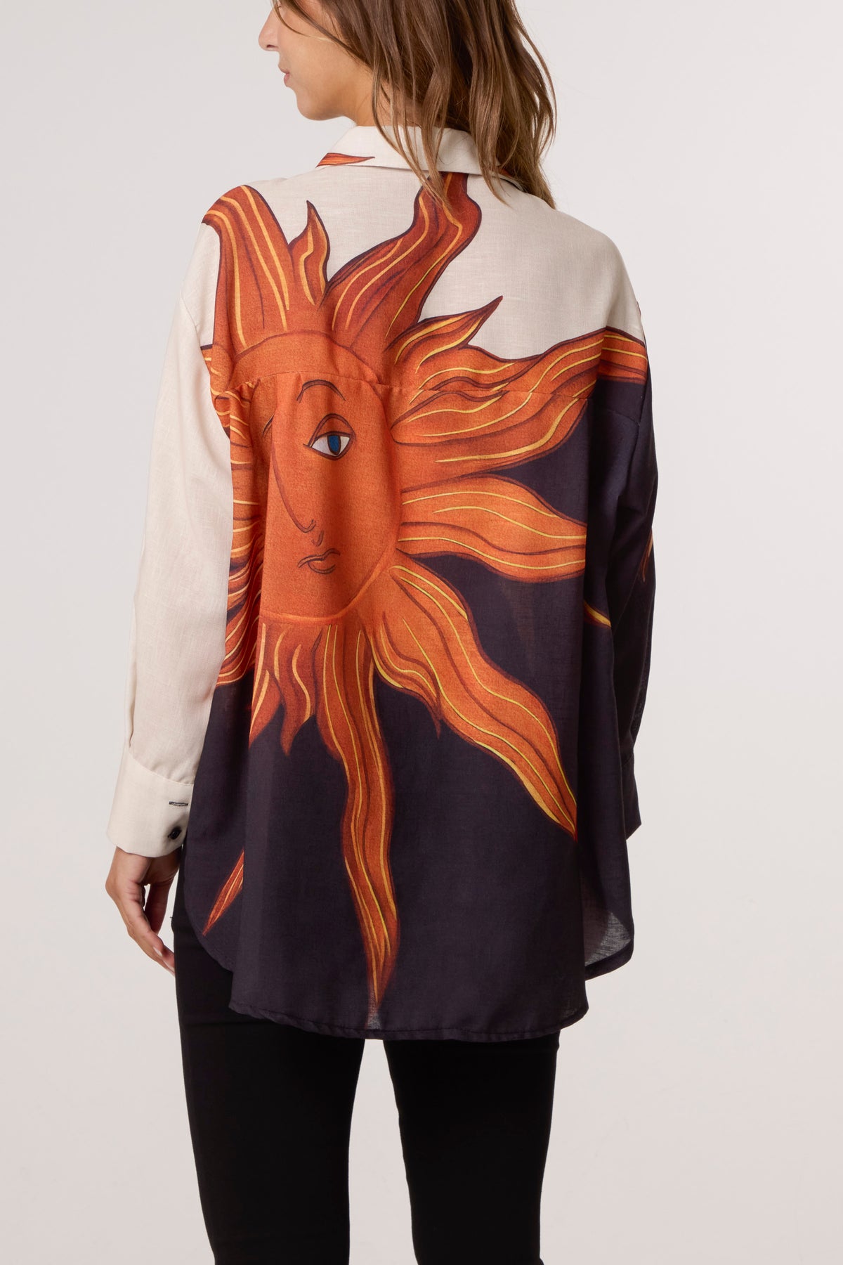 Sun Print Linen Blend Shirt