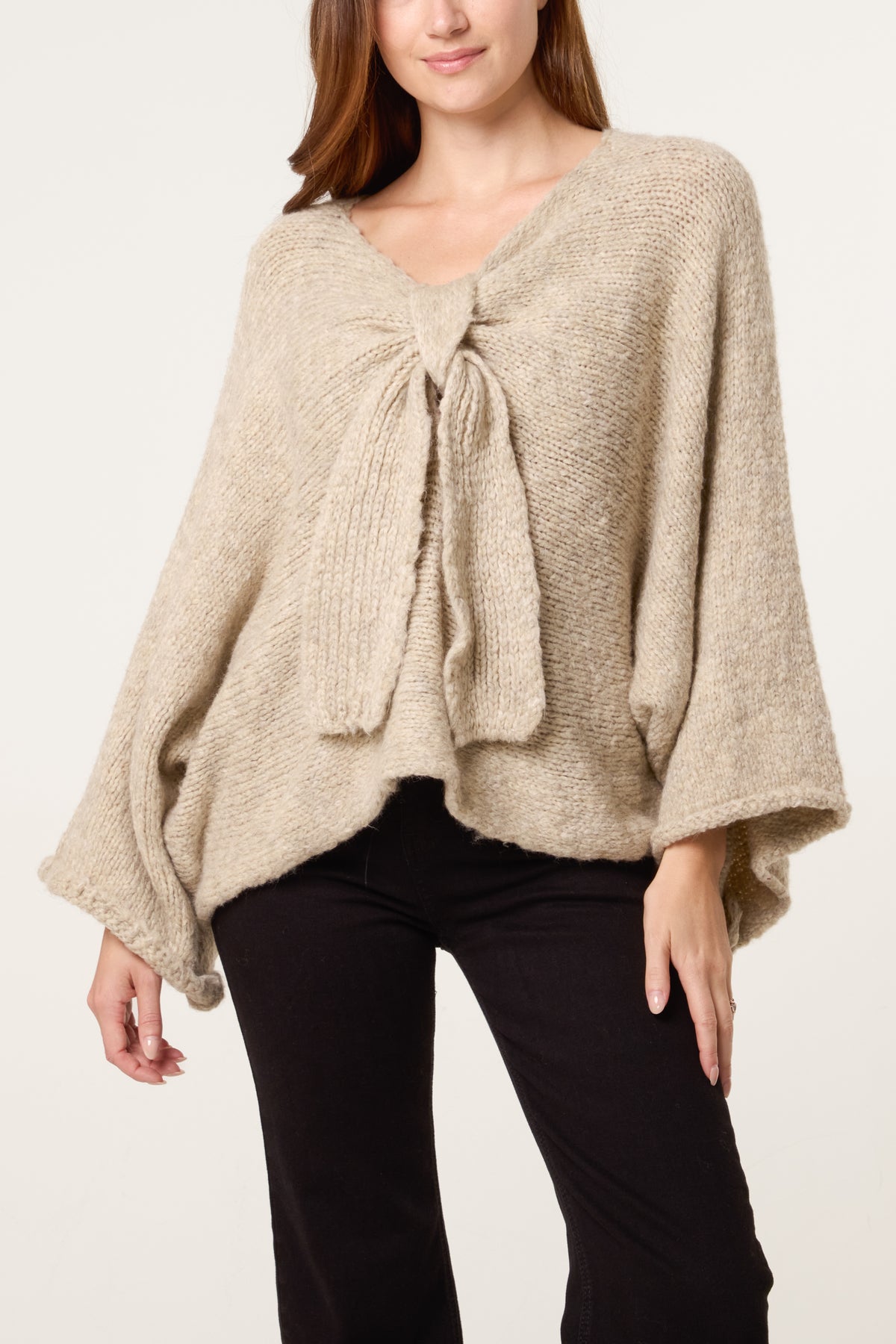 Front Bow Wool Blend Jumper