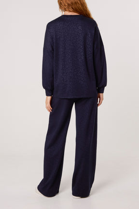 Cheetah Pattern Sweatshirt & Trousers