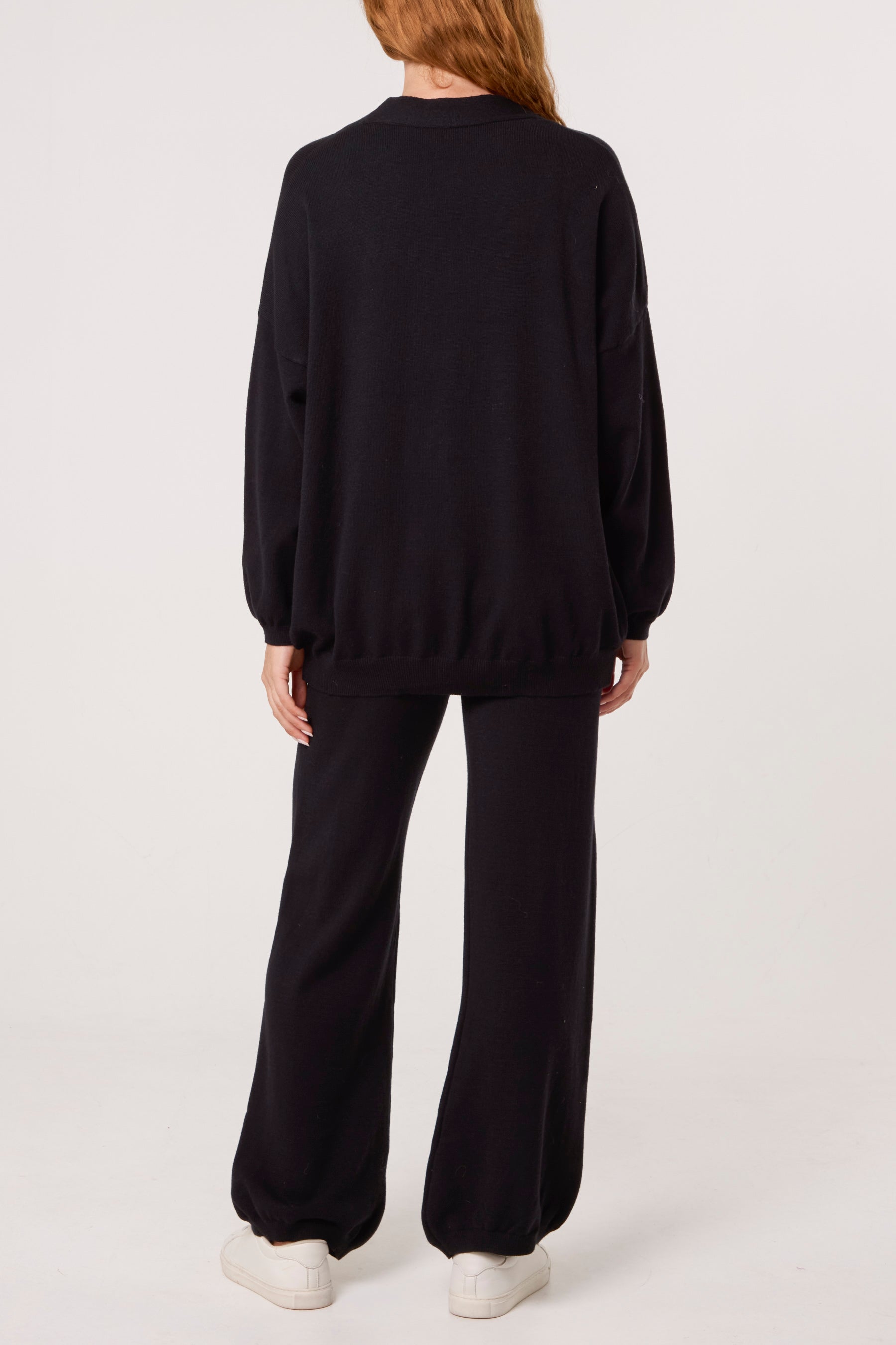 V-neck Cardigan & Trousers Set