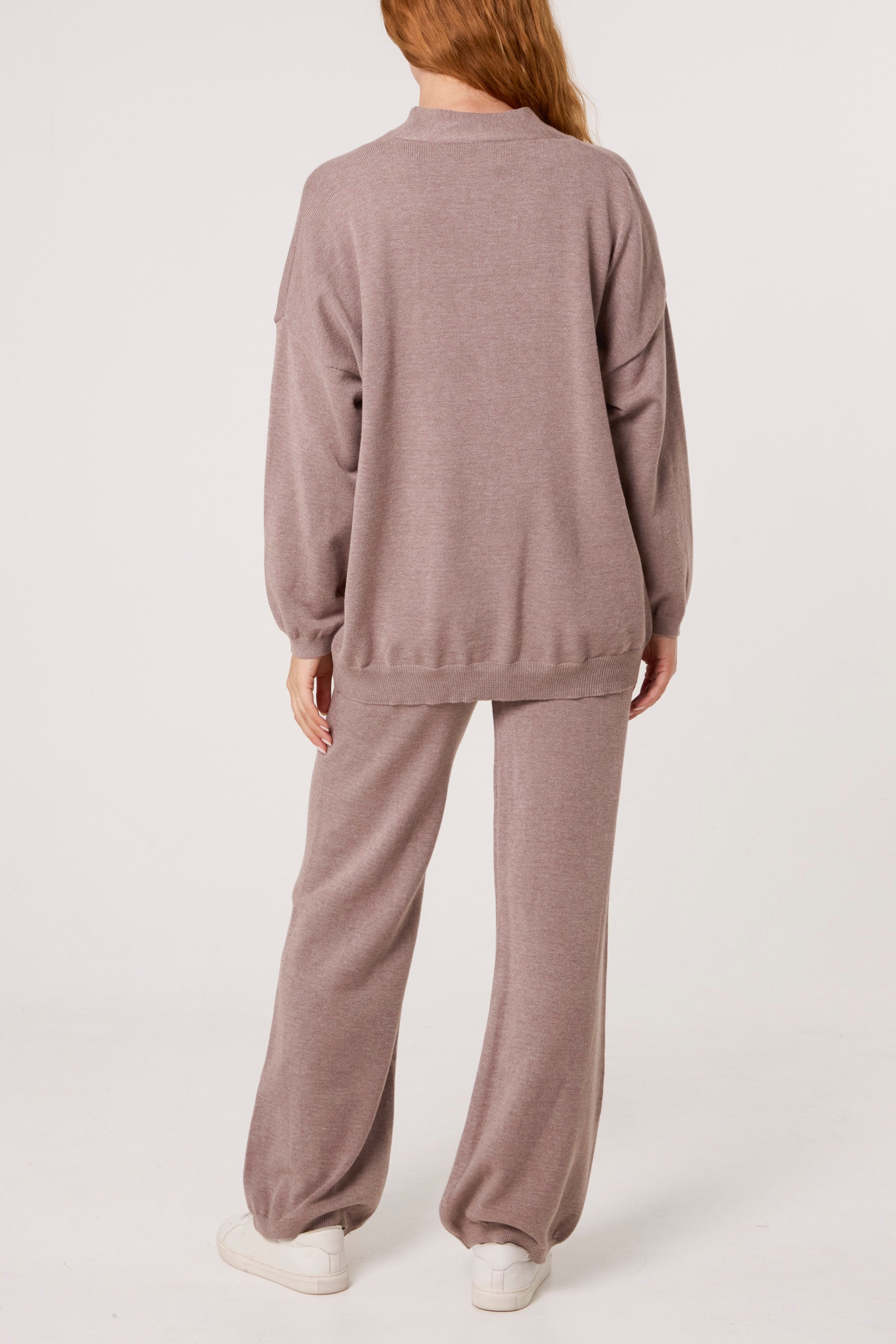 V-neck Cardigan & Trousers Set