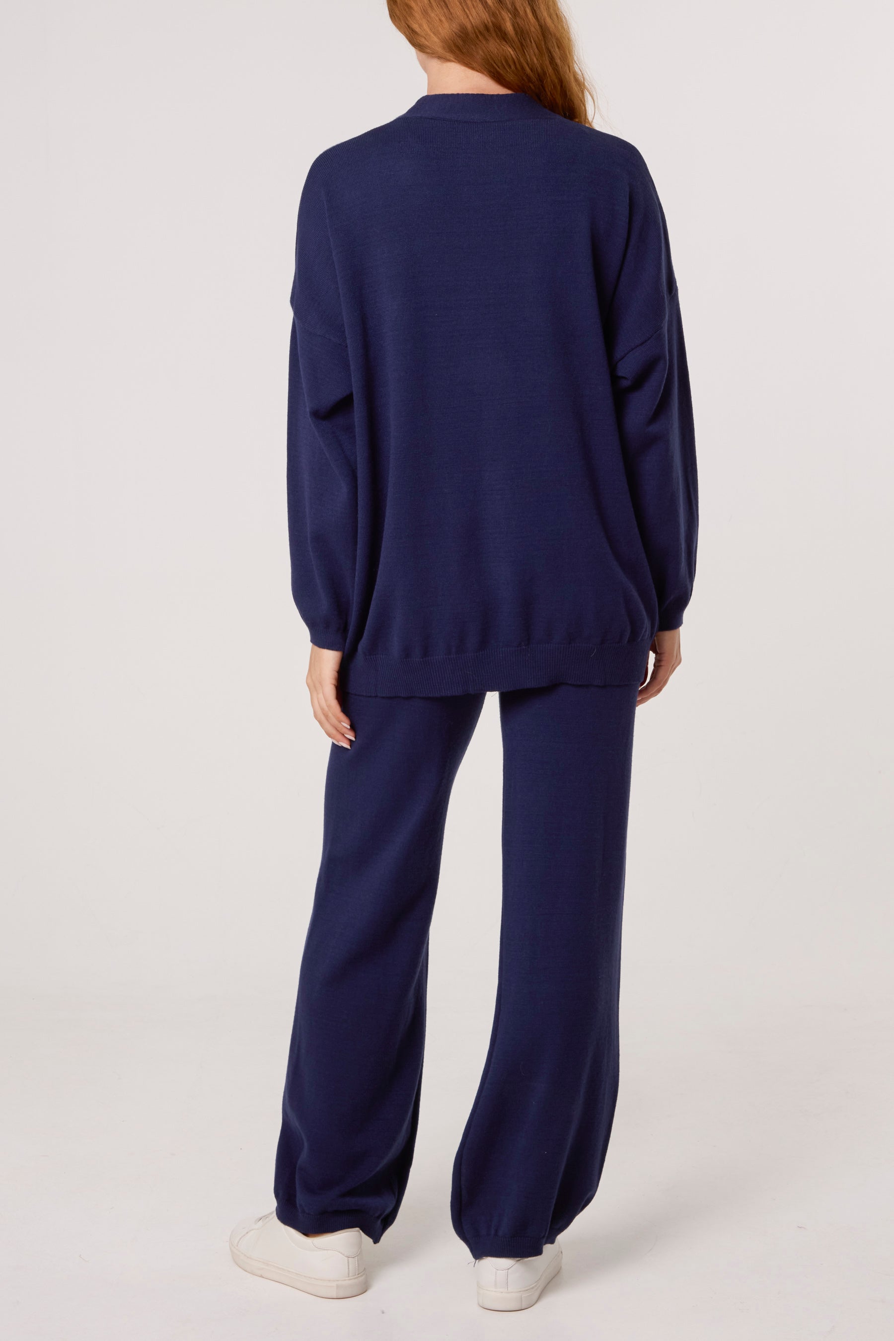 V-neck Cardigan & Trousers Set