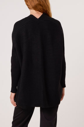 Ribbed Knit Star Buttons Cardigan
