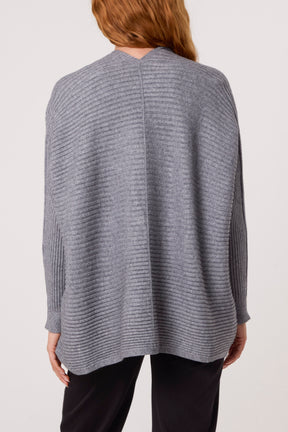 Ribbed Knit Star Buttons Cardigan