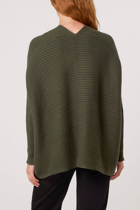 Ribbed Knit Star Buttons Cardigan