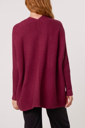 Ribbed Knit Star Buttons Cardigan