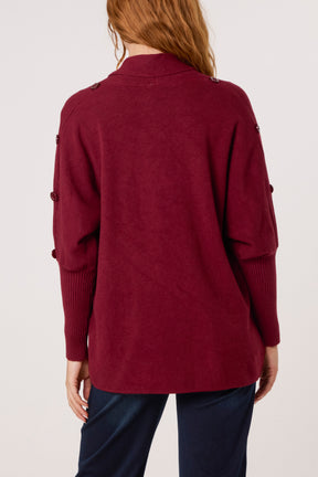 Longline Button Detail Cardigan