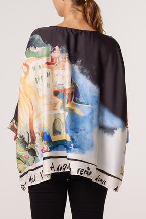 Landscape Satin Floaty Blouse