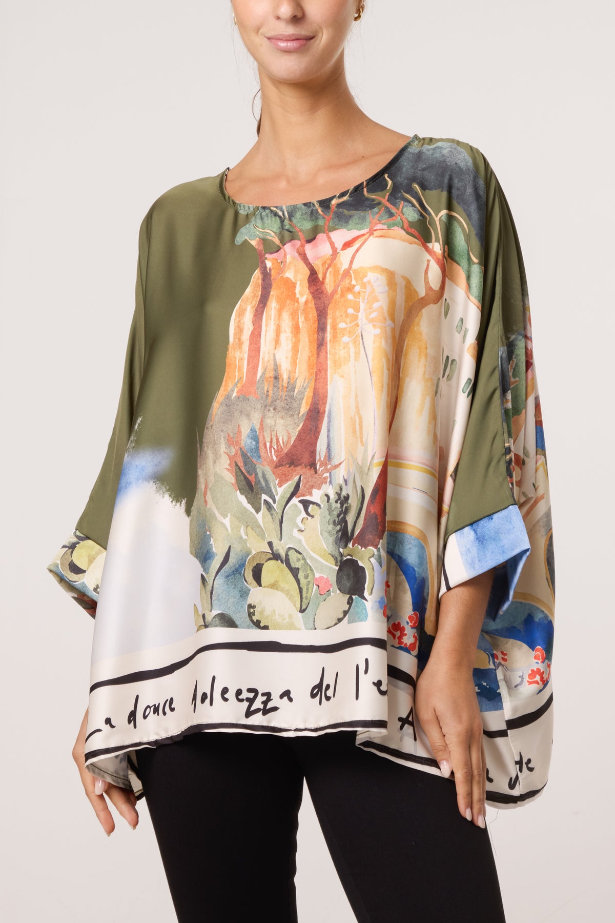 Landscape Satin Floaty Blouse