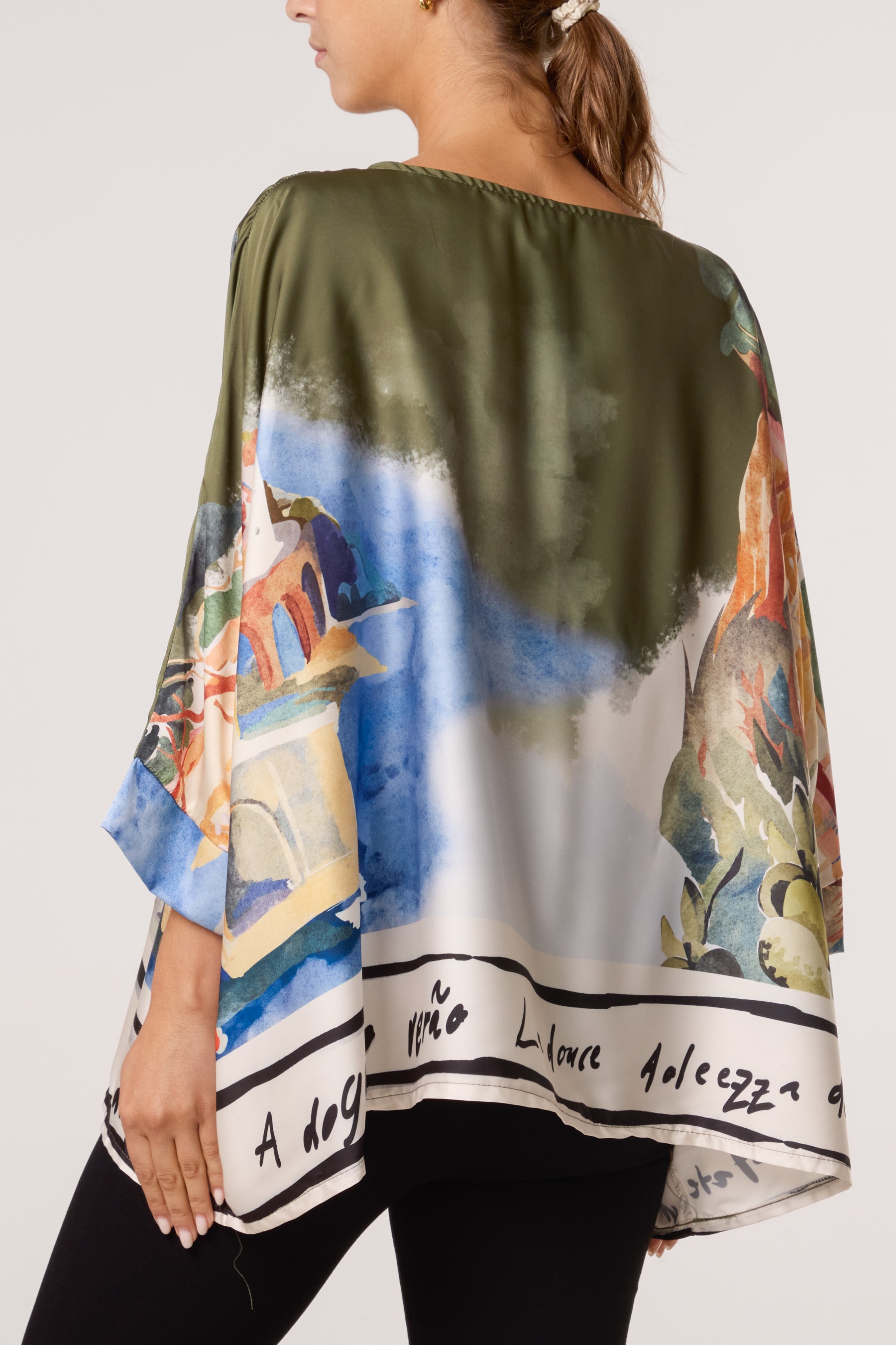 Landscape Satin Floaty Blouse