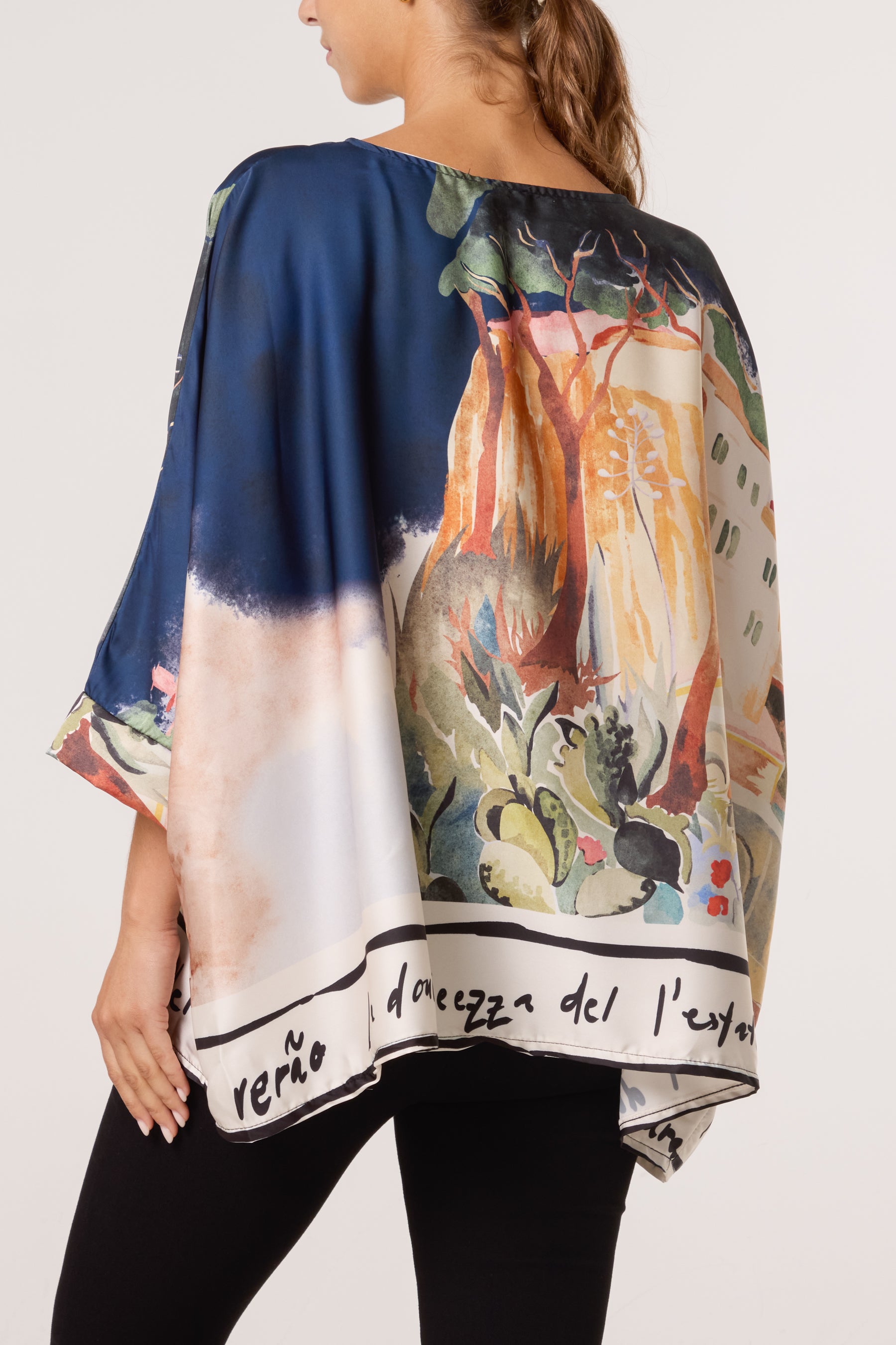 Landscape Satin Floaty Blouse