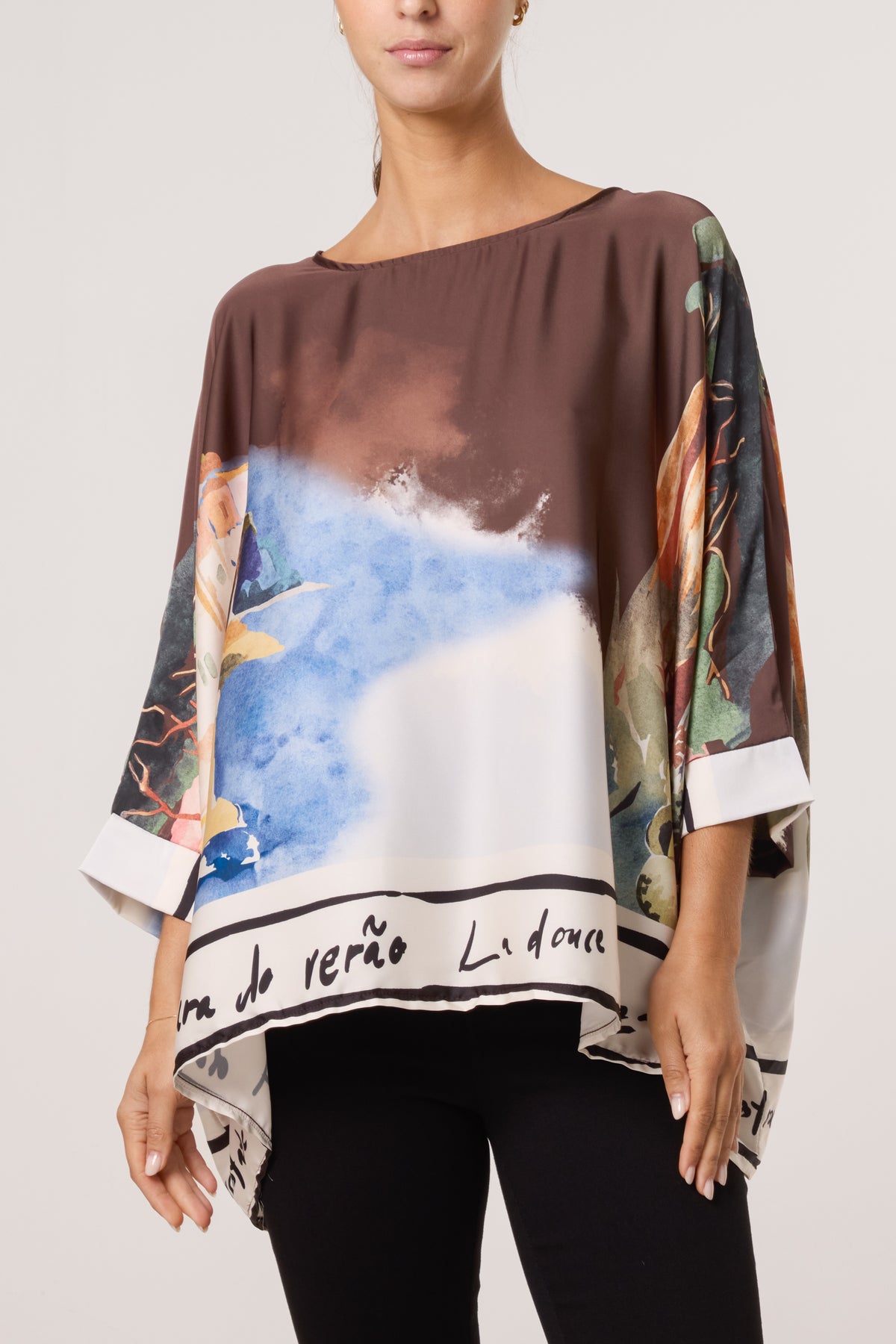 Landscape Satin Floaty Blouse