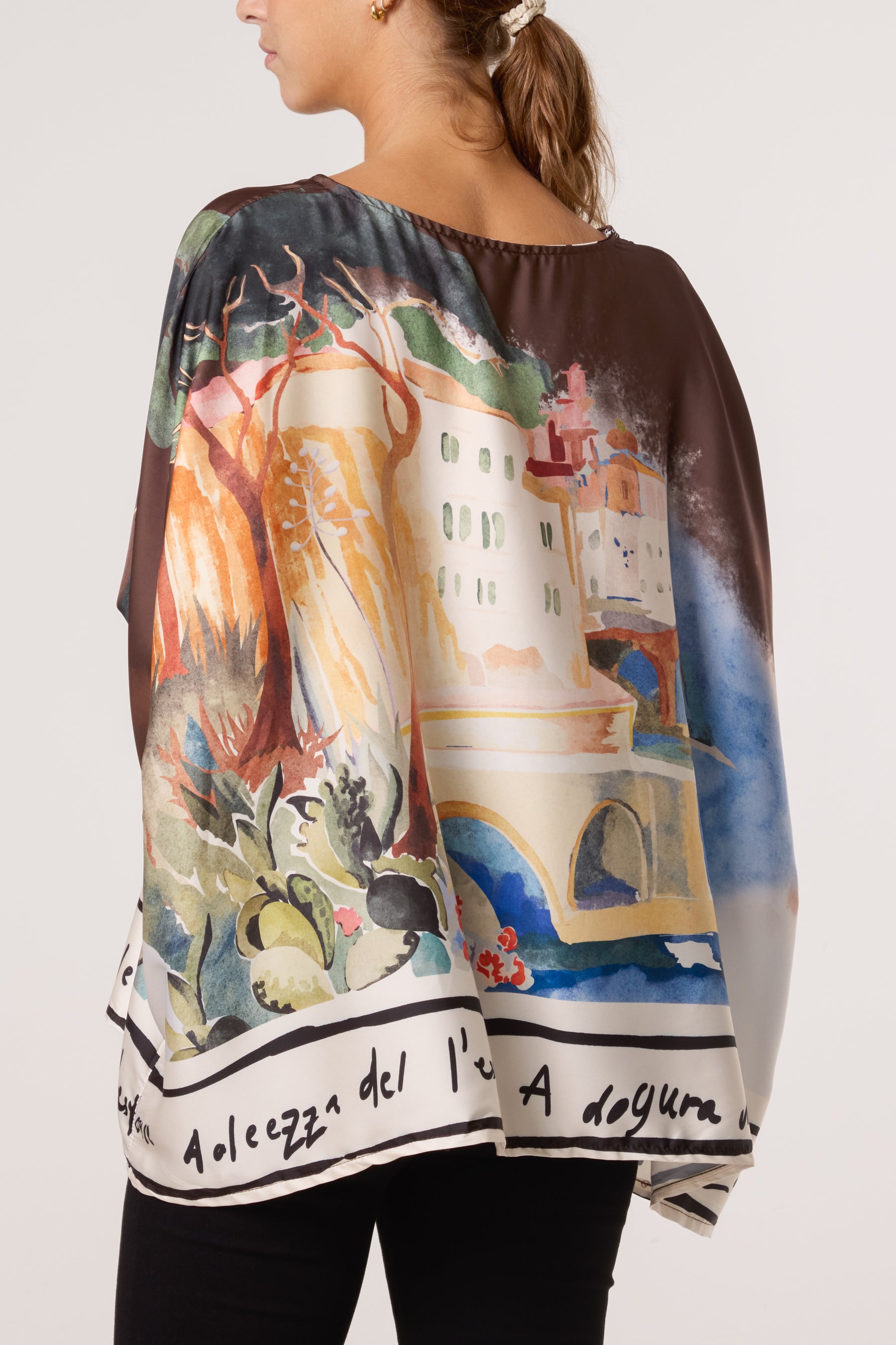 Landscape Satin Floaty Blouse