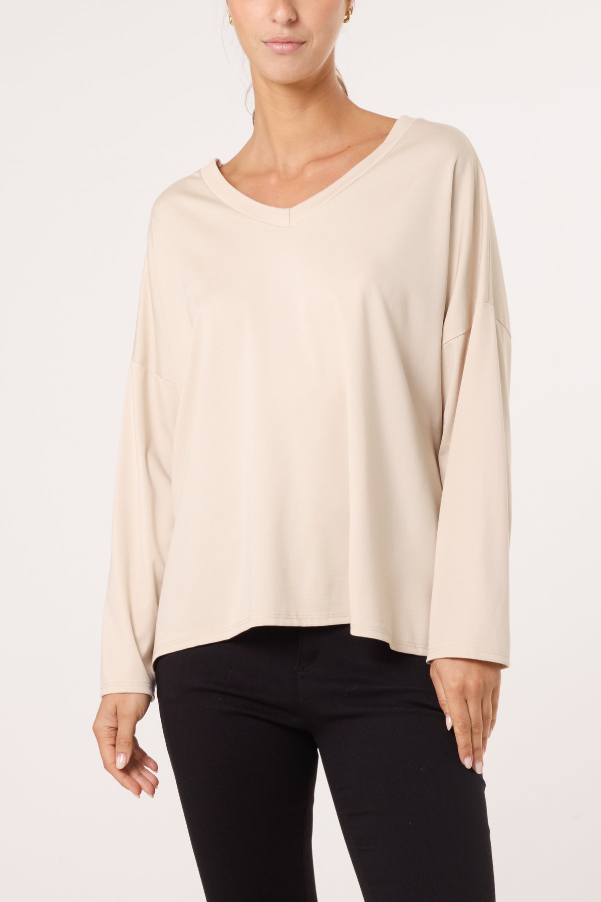 V-Neck Long Sleeve Basic T-Shirt