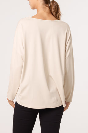 V-Neck Long Sleeve Basic T-Shirt