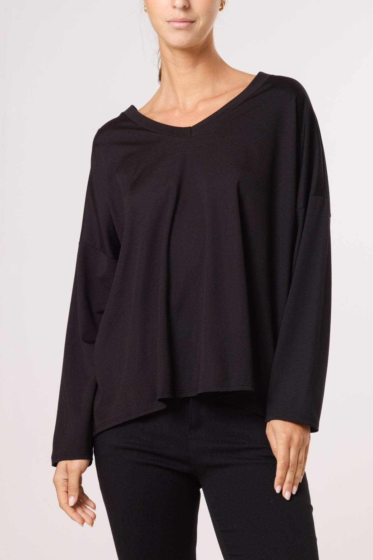 V-Neck Long Sleeve Basic T-Shirt