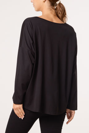 V-Neck Long Sleeve Basic T-Shirt