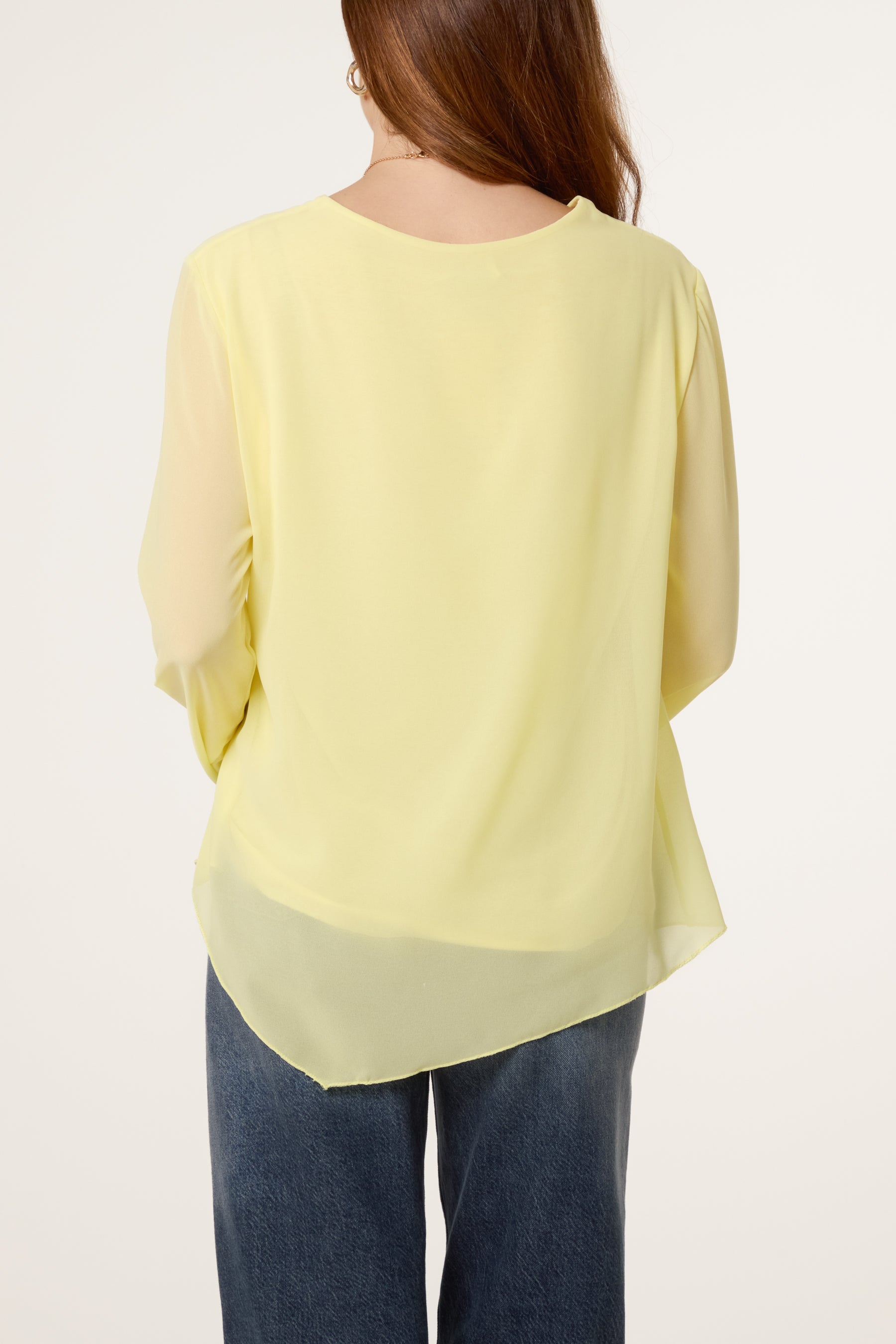 Necklace Tie Side Chiffon Blouse
