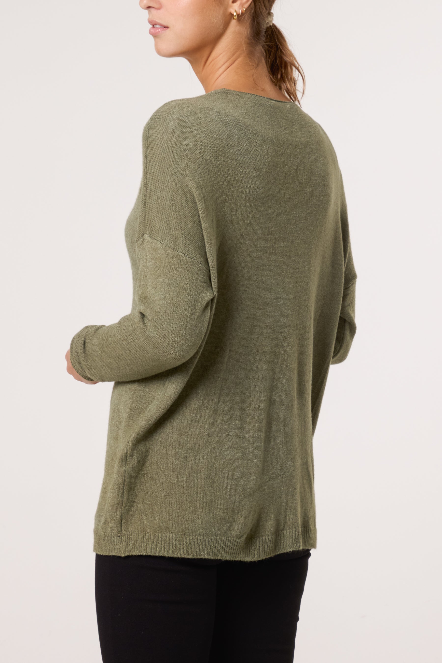 Gold Buttons Long Sleeve Cardigan