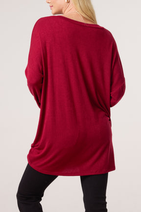Necklace Lurex Trim Fine Knit Jumper