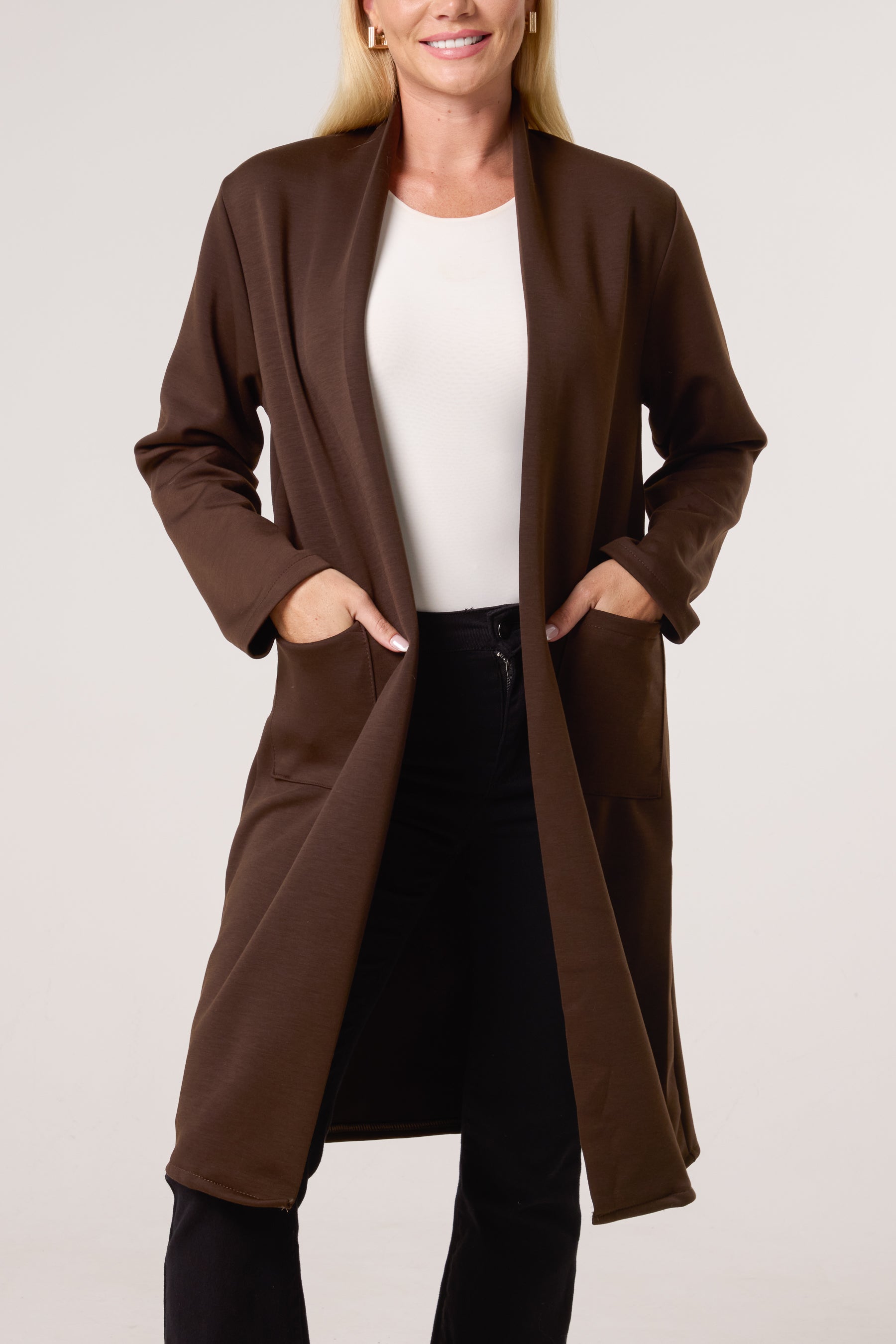 Soft Touch Pockets Longline Coat