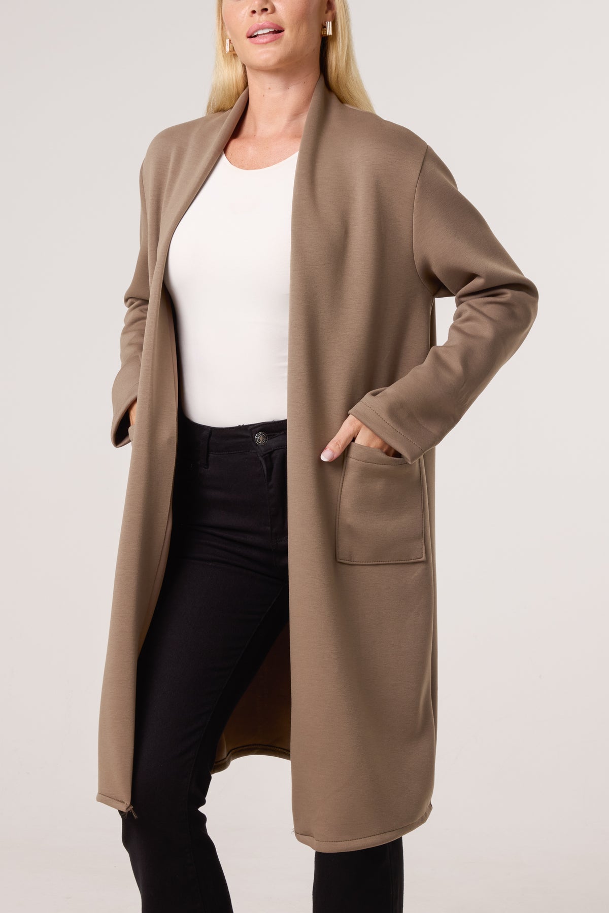 Soft Touch Pockets Longline Coat