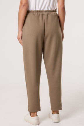 Gold Button Detail Soft Touch Trousers