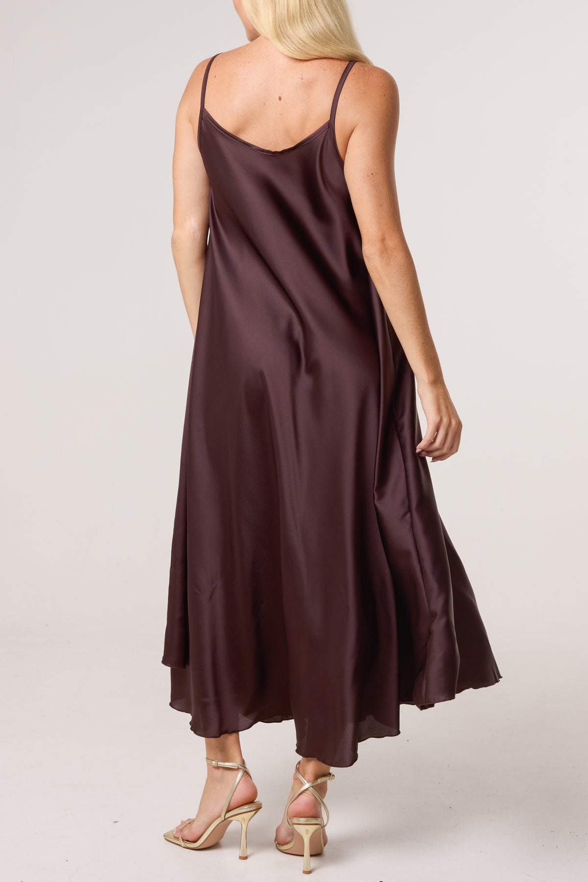 Strappy Satin Maxi Dress