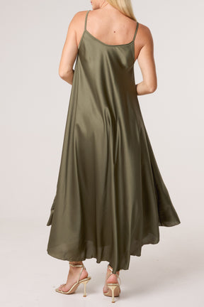 Strappy Satin Maxi Dress