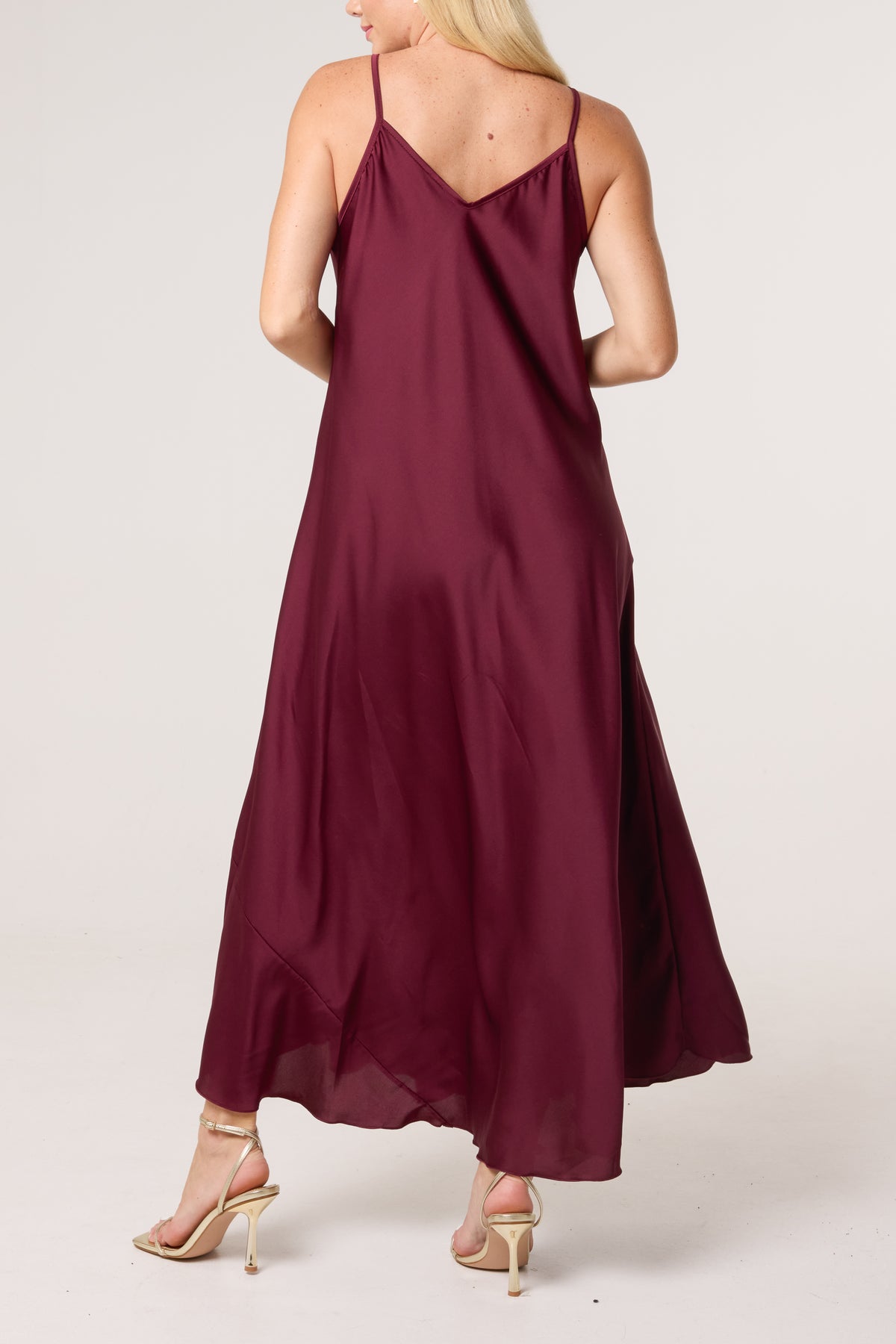 Strappy Satin Maxi Dress