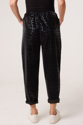 Leopard PU Coated Stretch Trousers