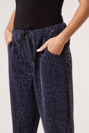 Leopard PU Coated Stretch Trousers