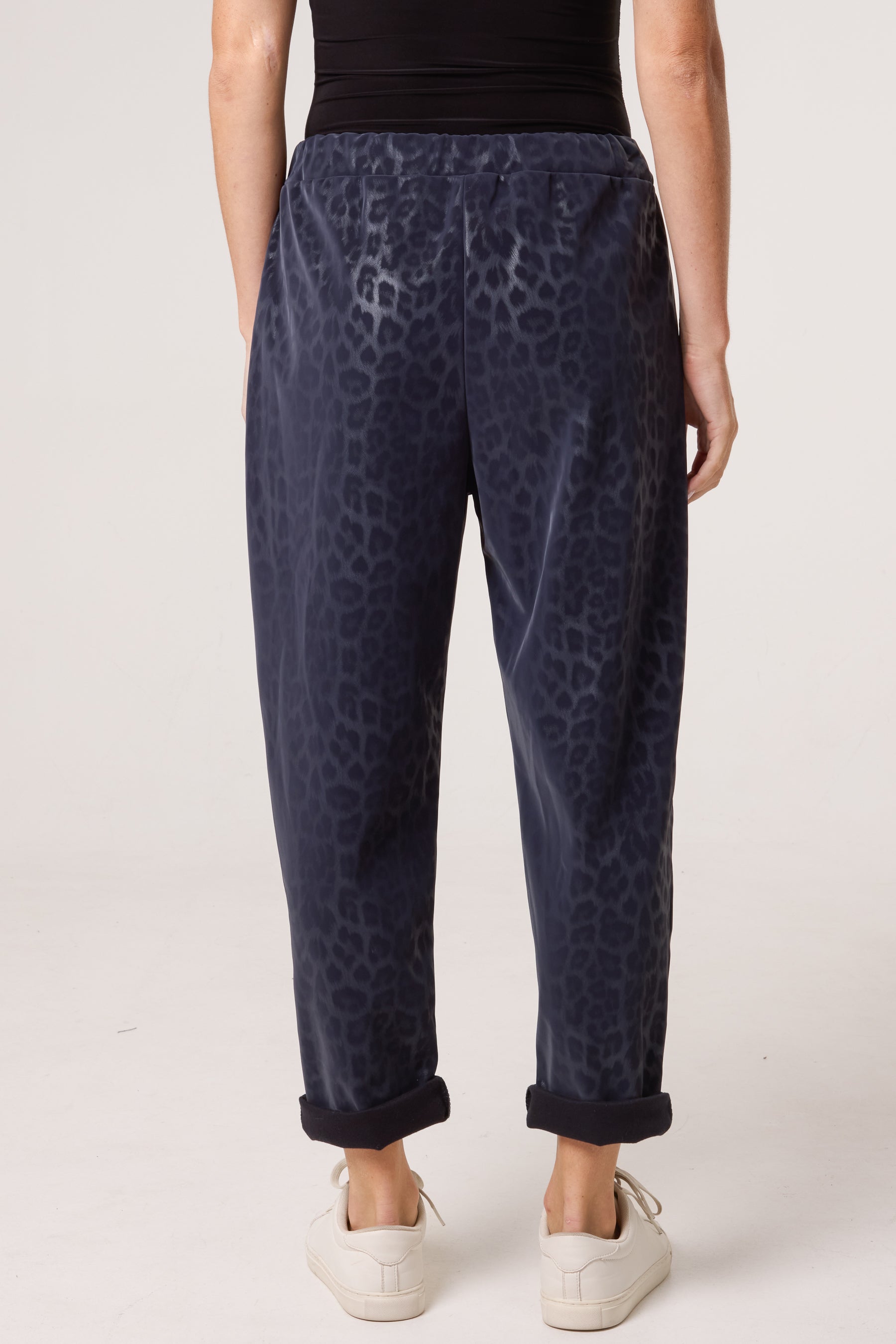 Leopard PU Coated Stretch Trousers