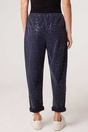 Leopard PU Coated Stretch Trousers
