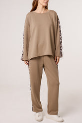 Leopard Print Detail Tracksuit Set
