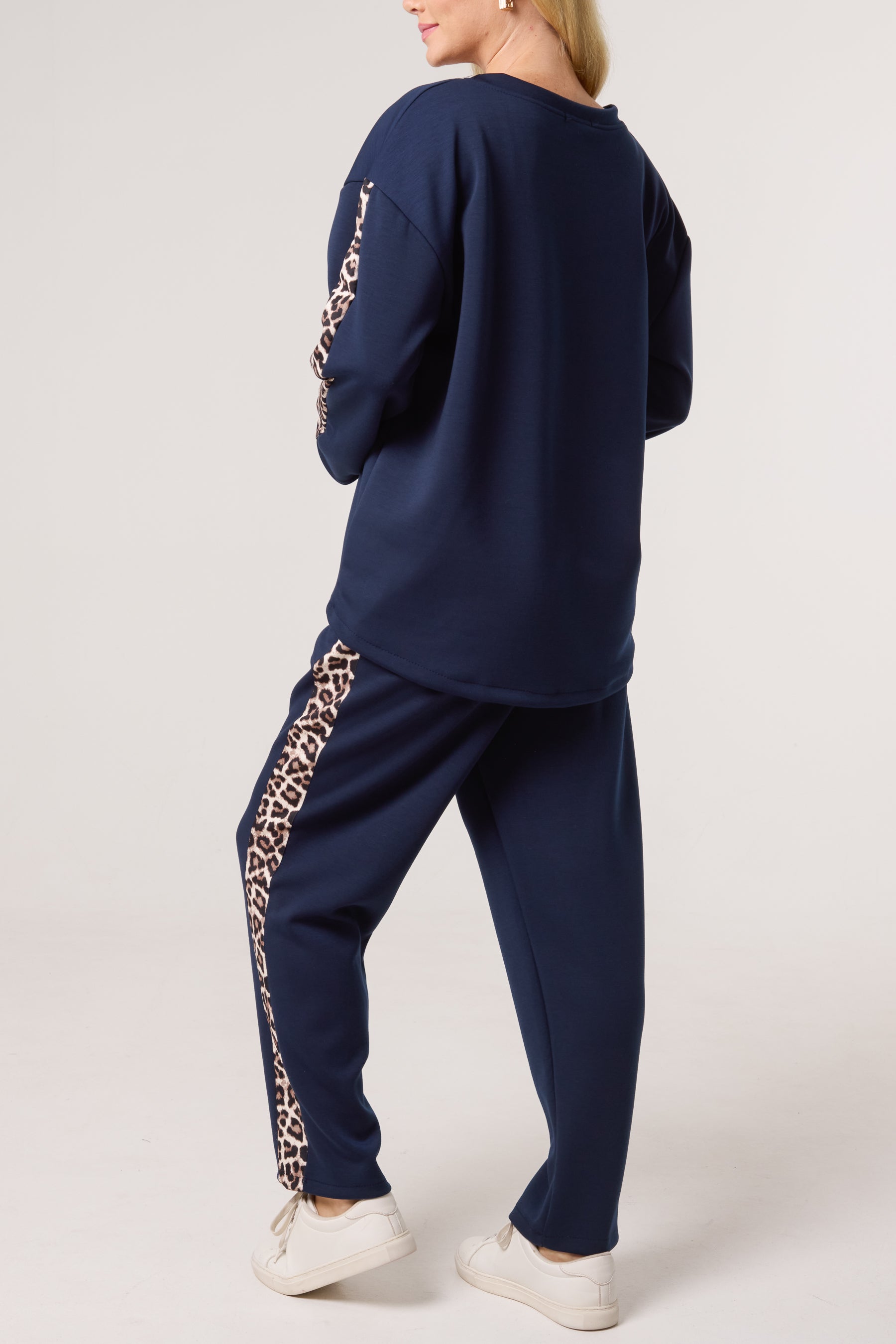 Leopard Print Detail Tracksuit Set
