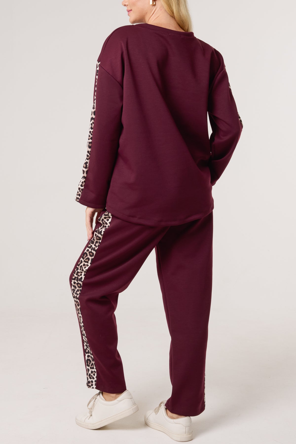 Leopard Print Detail Tracksuit Set
