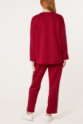 Leopard Print Detail Tracksuit Set